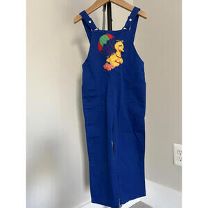 Vintage Rare Paper Tag Sesame Street Big Bird Royal Blue Overalls